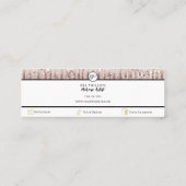 ピンクドリップフェイクグリッタードリップスメイクアップアーティスト スキニー名刺 (裏面)