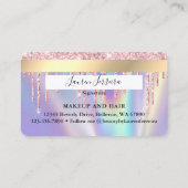 ピンクドリップホログラフィフェイクッククレジットカードスタイル 名刺 (裏面)