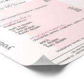 ピンクドリップメニューベーカリー価格表 ポスター (角)