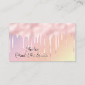 ピンクドリップ絵を描ネイルアート 名刺 (正面)