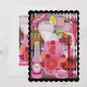 ピンクドリンクカード 招待状 (正面/裏面)