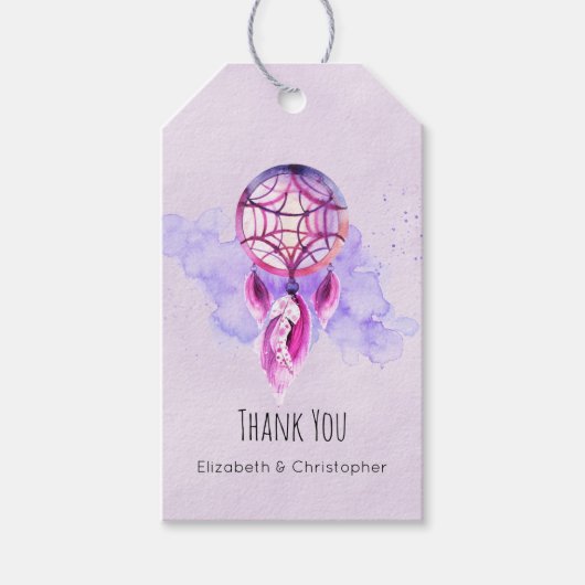 ピンクドリーマ結婚キャッチャーありがとう ギフトタグ (正面)