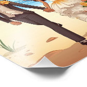 ピンクドリーミーシーサイドロマンチック結婚ズ フォトプリント (角)