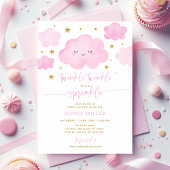 ピンクドリーミーツインクレスタークラウドベビー散布 招待状