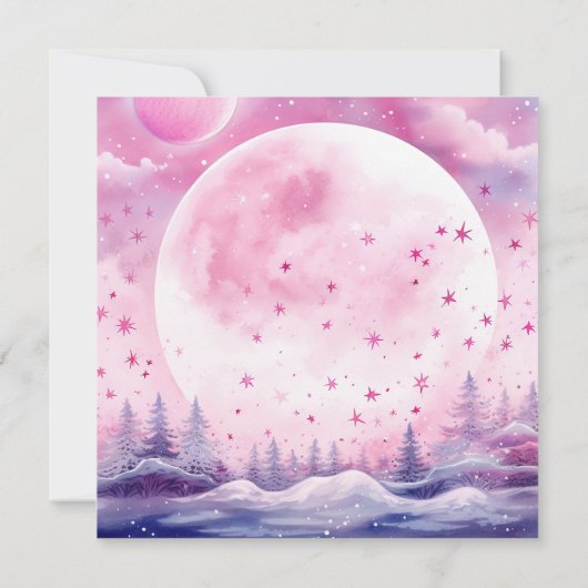 ピンクドリーミー天国送信ベビーシャワー招待状 招待状 (裏面)