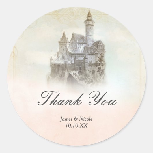 ピンクドリーミー童話ストーリーブックキャッスルプリンセス ラウンドシール (正面)