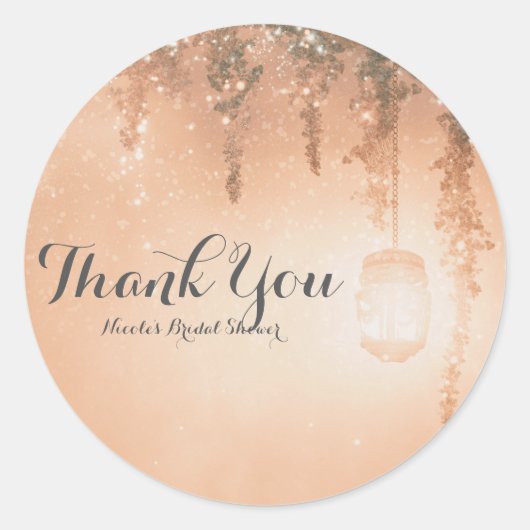 ピンクドリーミー素朴フォレストブライダルシャワーのお願い ラウンドシール (正面)