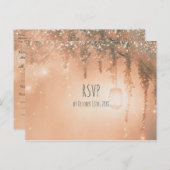 ピンクドリーミー素朴フォレストRSVP インビテーションポストカード (正面/裏面)