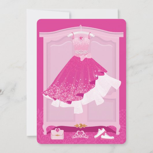 ピンクドリームガウンワードローブキンセアニェラパーティー写真 招待状 (裏面)