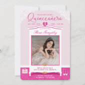 ピンクドリームガウンワードローブキンセアニェラパーティー写真 招待状 (正面)