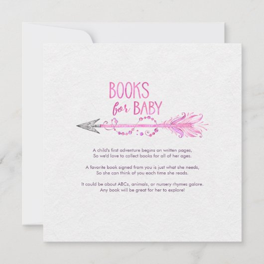 ピンクドリームキャッチャー赤ちゃんシャワー招待状 招待状 (裏面)