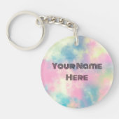 ピンクドリームスガーリーコットンキャンディカスタマイズー キーホルダー (正面)