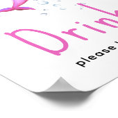 ピンクドルフィンの赤ちゃんシャワー – ドリンク ポスター (角)