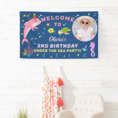 ピンクドルフィンアンダーザシー誕生日フォトウェルカム 横断幕 (インサイチュ)