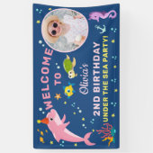 ピンクドルフィンアンダーザシー誕生日フォトウェルカム 横断幕 (縦)