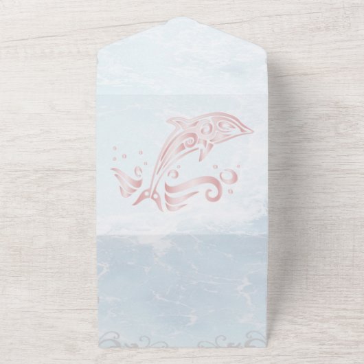 ピンクドルフィンオールインワンウェディング オールインワン招待状 (外側)