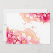 ピンクドルフィンディライトガールベビーシャワー 招待状 (裏面)