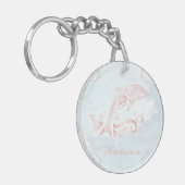 ピンクドルフィンパーソナライズされたキーチェーン キーホルダー (正面左)