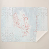 ピンクドルフィンパーソナライズされたシェルパブランケット シェルパブランケット (正面(横))