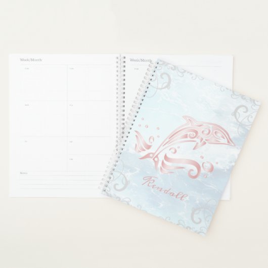 ピンクドルフィンパーソナライズされたプランナー プランナー手帳 (ディスプレー)