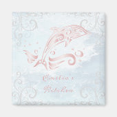 ピンクドルフィンパーソナライズされたマグネット マグネット (正面)