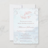 ピンクドルフィンブライダルシャワー招待状 招待状 (正面)