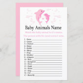 ピンクドルフィンベビーアニマルズネームゲーム (正面/裏面)