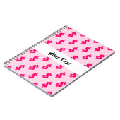 ピンクドル記号のシームレスなパターン ノートブック (左側)