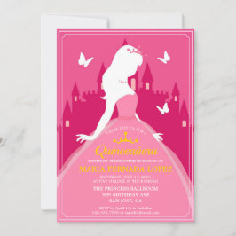 ピンクドレエレガントスキンチェニェラ誕生日 招待状