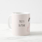 ピンクドレスと王冠の可愛い子猫 コーヒーマグカップ (正面左)