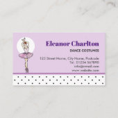 ピンクドレスのバレリーナとポインテトーシューズ 名刺 (裏面)