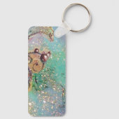 ピンクドレスの美しい/魔法蝶の植物 キーホルダー (裏面)