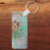 ピンクドレスの美しい/魔法蝶の植物 キーホルダー (裏面)