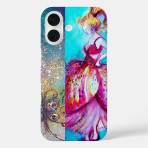 ピンクドレスの美しい/魔法蝶の植物 iPhone 16ケース