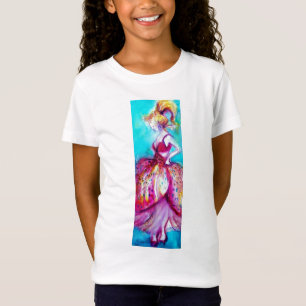 ピンクドレスの美しい Tシャツ