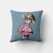 ピンクドレスアリスブルー金ゴールドハート クッション (裏面)