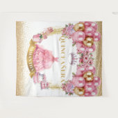 ピンクドレスキンセアニラバックドロップグリッターバルーン タペストリー (正面(横))