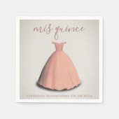 ピンクドレスキンセアニラmis quinceテーブルデコル スタンダードカクテルナプキン (正面)