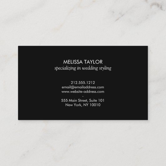 ピンクドレススケッチファッションスタイリストブティック 名刺 (裏面)