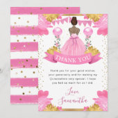 ピンクドレスダークスキンプリンセスキンセアニェラ サンキューカード (正面/裏面)