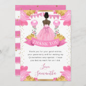 ピンクドレスダークスキンプリンセスキンセアニェラ サンキューカード (正面/裏面)