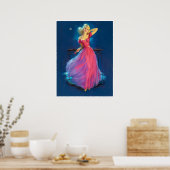 ピンクドレスピンアップ ポスター (キッチン)