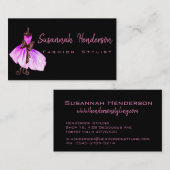 ピンクドレスファッションスタイリスト 名刺 (正面/裏面)