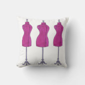 ピンクドレスフォームマネキンファッション裁縫デザイン クッション (正面)
