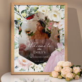 ピンクドレスフローラフォトキンセアニウェルカムサイン ポスター