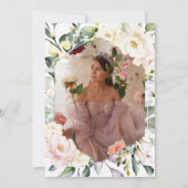 ピンクドレスフローラフォトキンセアニラスペインの 招待状 (裏面)