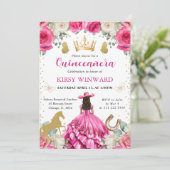 ピンクドレスブルネットウェスタンプリンセスキンセアニェラ 招待状 (スタンド正面)