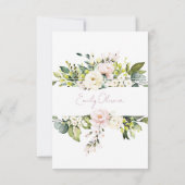 ピンクドレスボホフローラフレームキンセアニラスペインの 招待状 (裏面)