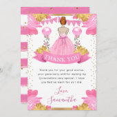 ピンクドレスレッドフォールドプリンセスキンセアニェラ サンキューカード (正面/裏面)