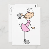 ピンクドレス姿スケーターTシャツ&ギフト ポストカード (正面/裏面)